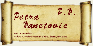 Petra Manetović vizit kartica
